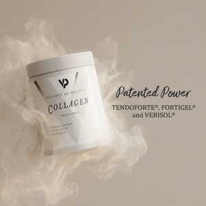 Collagen Peptides 300g Dose Vorderseite Patentierte stoffe